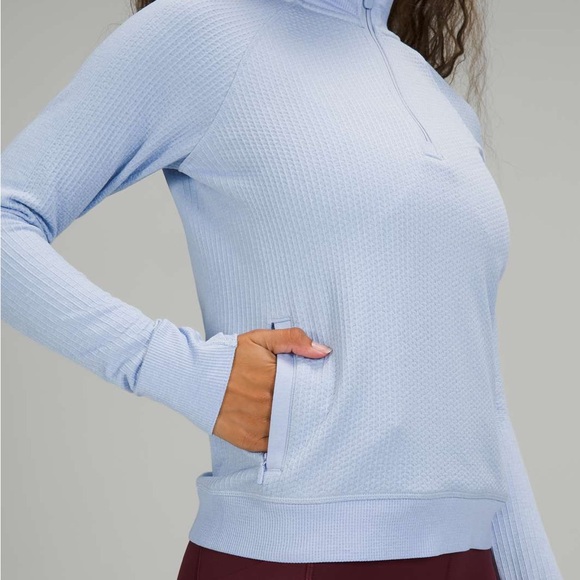 Lululemon Light Blue Quarter-Zip Sweater - Picture 2 of 7